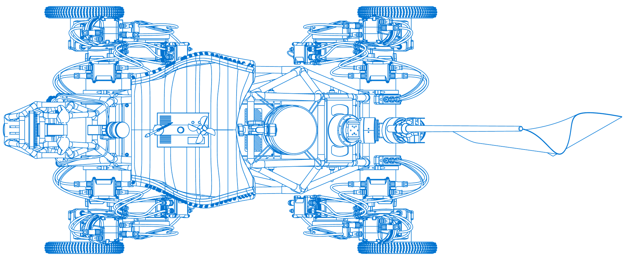 top view schematic of Guanaquerx Robot